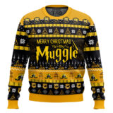 Hooktab Hufflepuff Merry Christmas Ya Filthy Muggle Sweater