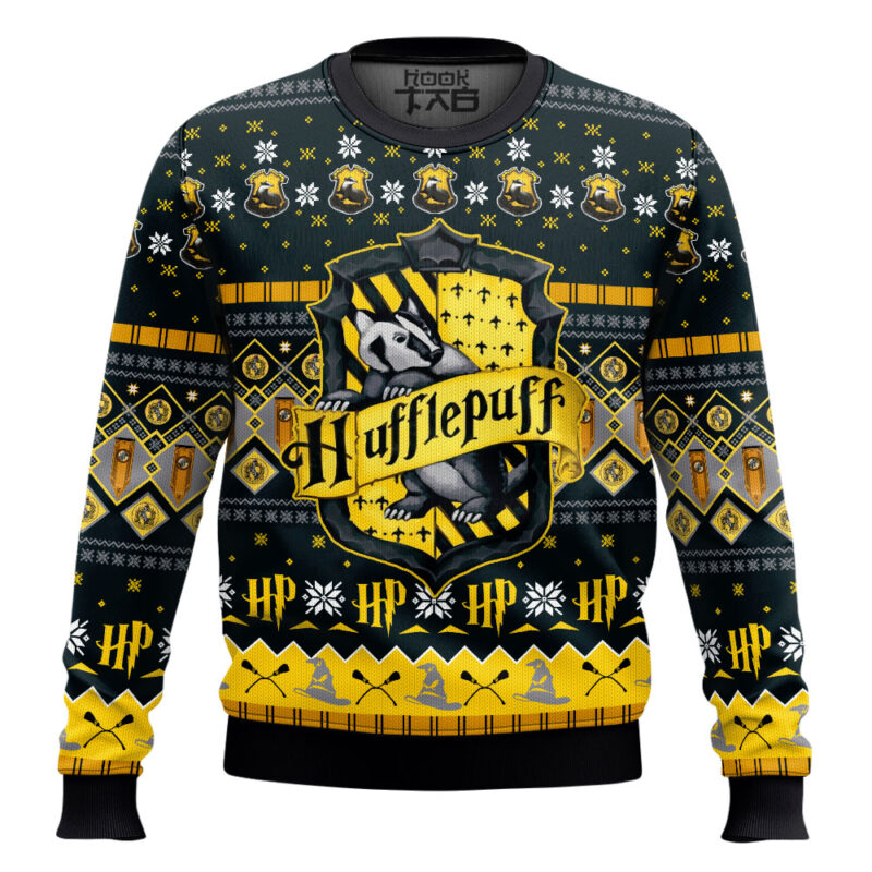 Hooktab Huflepuff Ugly Christmas Sweater