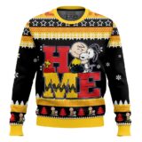 Hooktab Hug Me The Charlie Brown and Snoopy Show Ugly Christmas Sweater