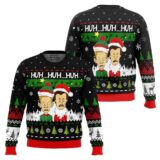 Hooktab Huh...huh...huh... Beavis And Butthead Ugly Christmas Sweater