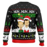 Hooktab Huh...huh...huh... Beavis And Butthead Ugly Christmas Sweater
