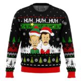 Hooktab Huh...huh...huh... Beavis And Butthead Ugly Christmas Sweater