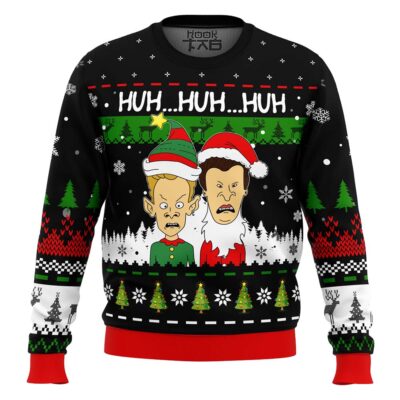 Hooktab Huh...huh...huh... Beavis And Butthead Ugly Christmas Sweater