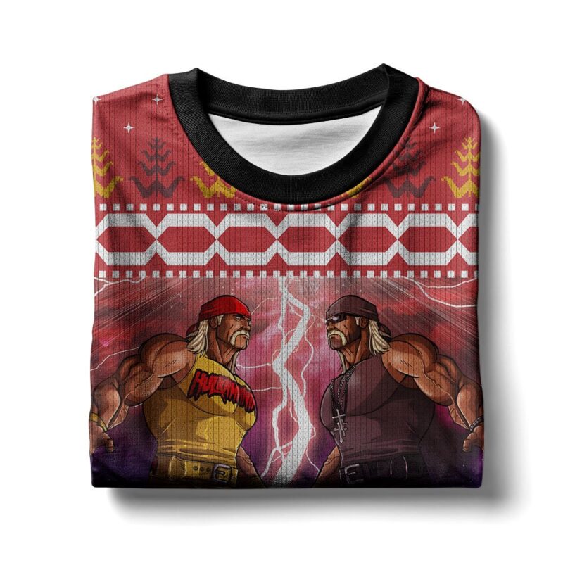 Hooktab Hulk Hogan vs Hollywood Hogan WWE Ugly Christmas Sweater Hooktab Hulk Hogan vs Hollywood Hogan WWE Ugly Christmas Sweater