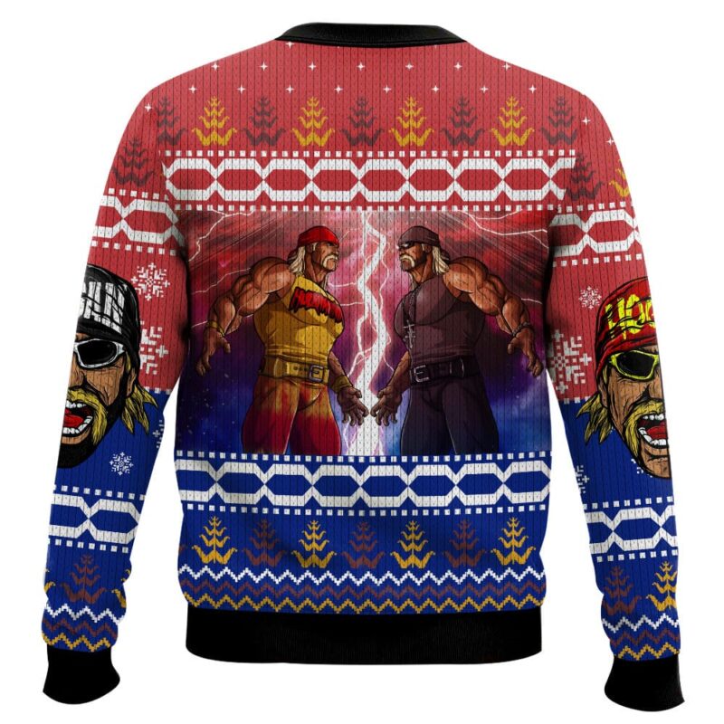 Hooktab Hulk Hogan vs Hollywood Hogan WWE Ugly Christmas Sweater Hooktab Hulk Hogan vs Hollywood Hogan WWE Ugly Christmas Sweater