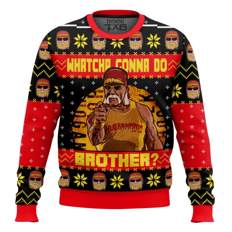 Hooktab Hulk Hogan Whatcha Gonna Do Brother WWE Ugly Christmas Sweater