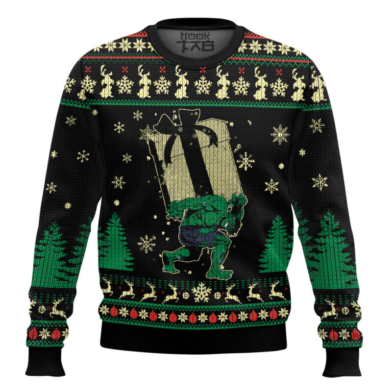 Hooktab Hulk Smash Gift Ugly Christmas Sweater
