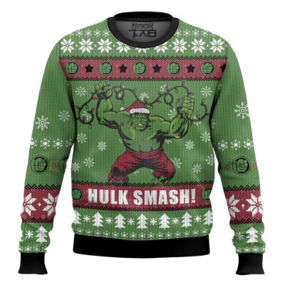 Hooktab Hulk Smash! Ugly Christmas Sweater