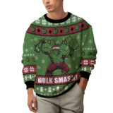 Hooktab Hulk Smash! Ugly Christmas Sweater