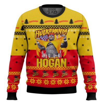 Hooktab Hulkamania Hulk Hogan WWE Ugly Christmas Sweater