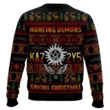 Hooktab Hunting Demons Saving Christmas Kaz 2y5 Supernatural Ugly Christmas Sweater