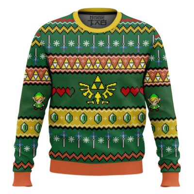 Hooktab Hylian Crest Zelda Ugly Christmas Sweater