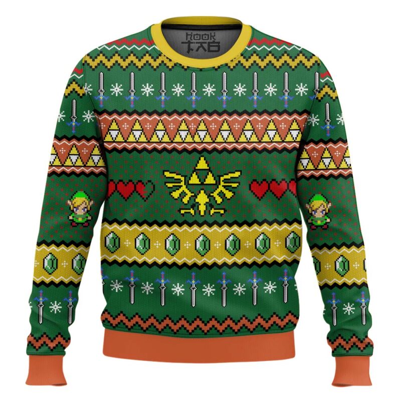 Hooktab Hylian Crest Zelda Ugly Christmas Sweater