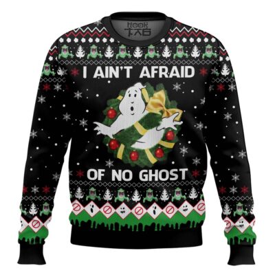 Hooktab I Ain’t Afraid Of No Ghost Ghostbusters Ugly Christmas Sweater