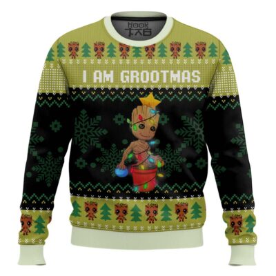 Hooktab I Am Grootmas Guardians Of The Galaxy Ugly Christmas Sweater