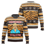 Hooktab I Bet That B! Didn't Send You A Card Tiger King Ugly Christmas Sweater