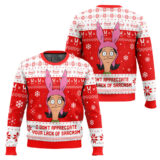 Hooktab I Dont Appreciate Your Lack Of Sarcasm Bob's Burgers Ugly Christmas Sweater