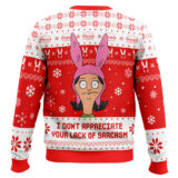 Hooktab I Dont Appreciate Your Lack Of Sarcasm Bob's Burgers Ugly Christmas Sweater