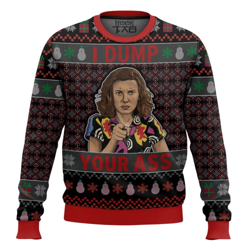 Hooktab I Dump Your Ass Stranger Things Ugly Christmas Sweater