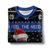 Hooktab i Feel The Need The Need For Speed op Gun Ugly Christmas Sweater