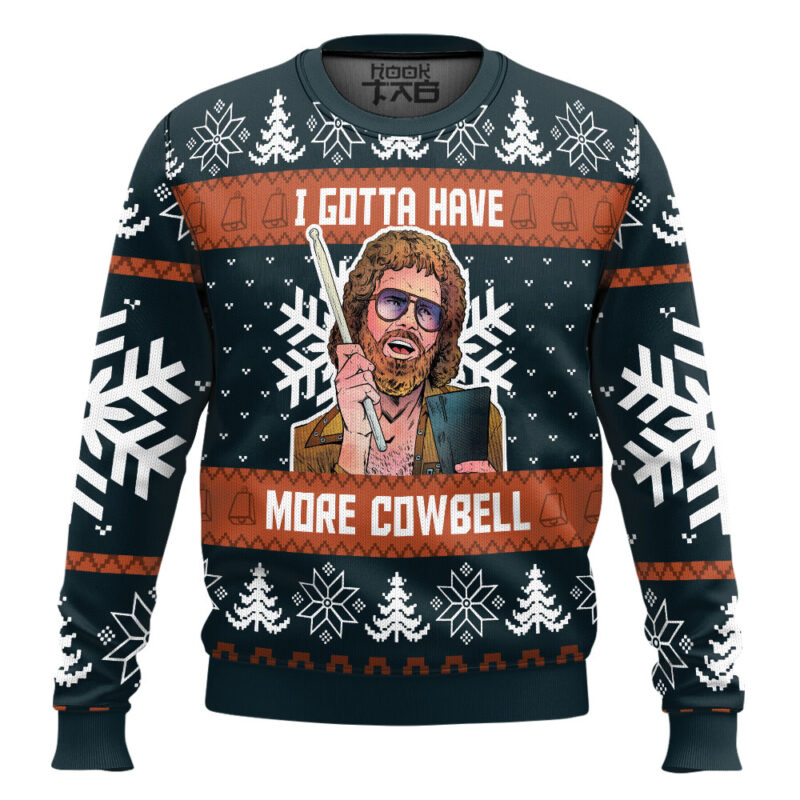 Hooktab I Gotta Have More Cowbell Saturday Night Live Ugly Christmas Sweater