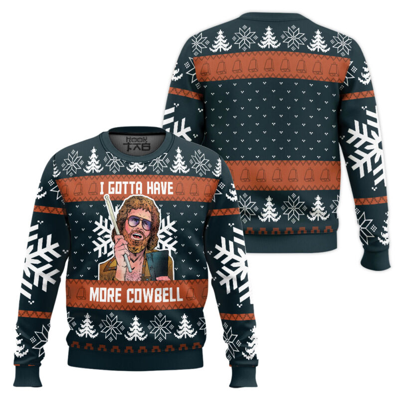 Hooktab I Gotta Have More Cowbell Saturday Night Live Ugly Christmas Sweater Hooktab I Gotta Have More Cowbell Saturday Night Live Ugly Christmas Sweater