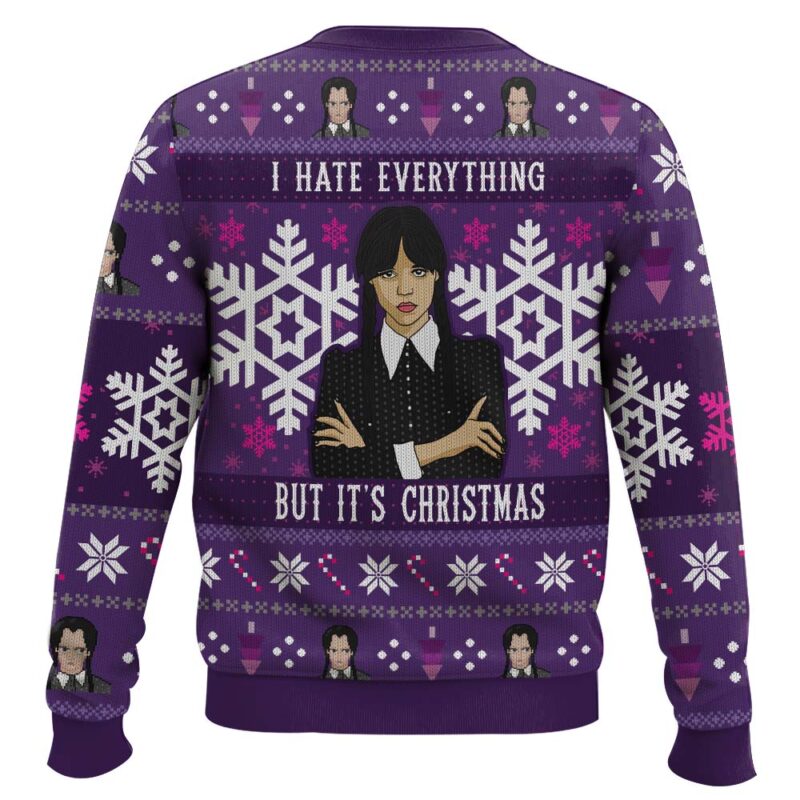 Hooktab I Hate Everything Wednesday Ugly Christmas Sweater Hooktab I Hate Everything Wednesday Ugly Christmas Sweater