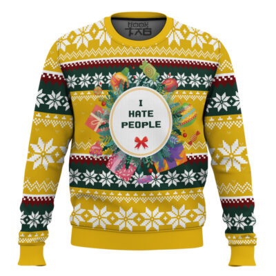 Hooktab I Hate People Parody Ugly Christmas Sweater