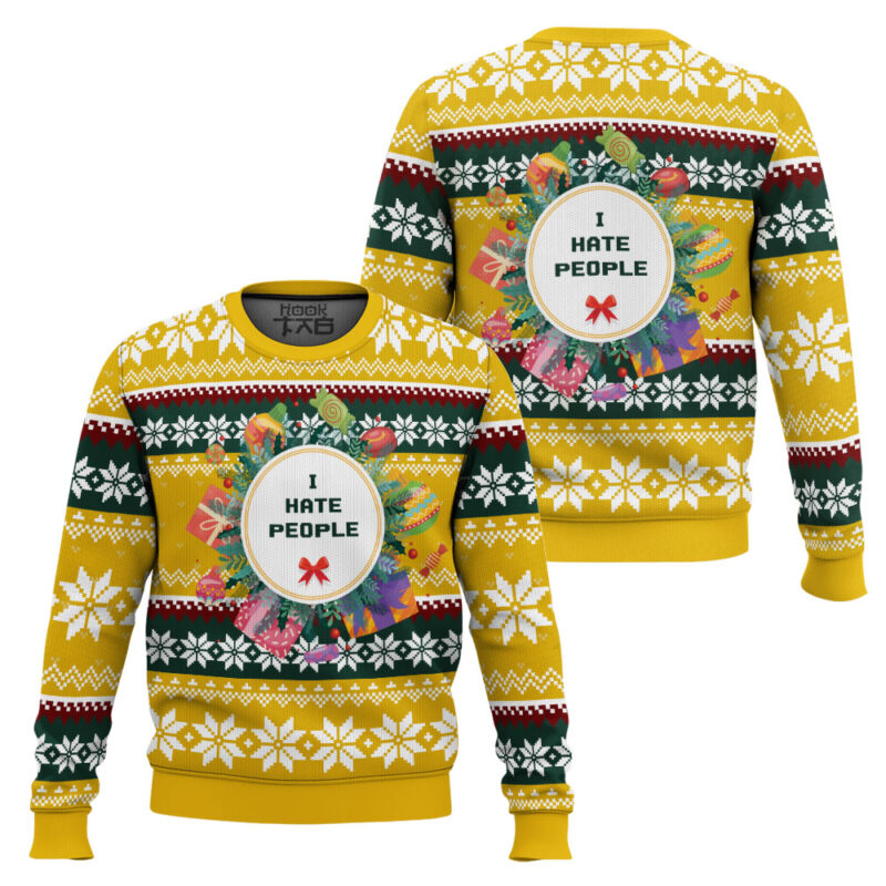 Hooktab I Hate People Parody Ugly Christmas Sweater Hooktab I Hate People Parody Ugly Christmas Sweater