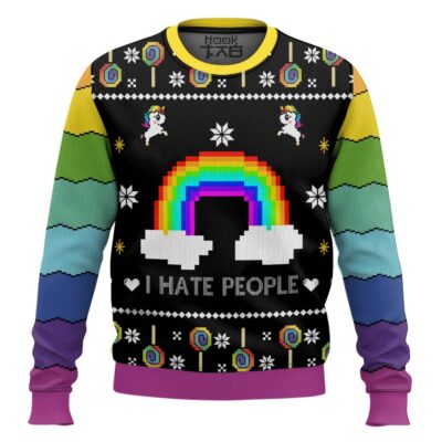 Hooktab I Hate People Ugly Christmas Sweater