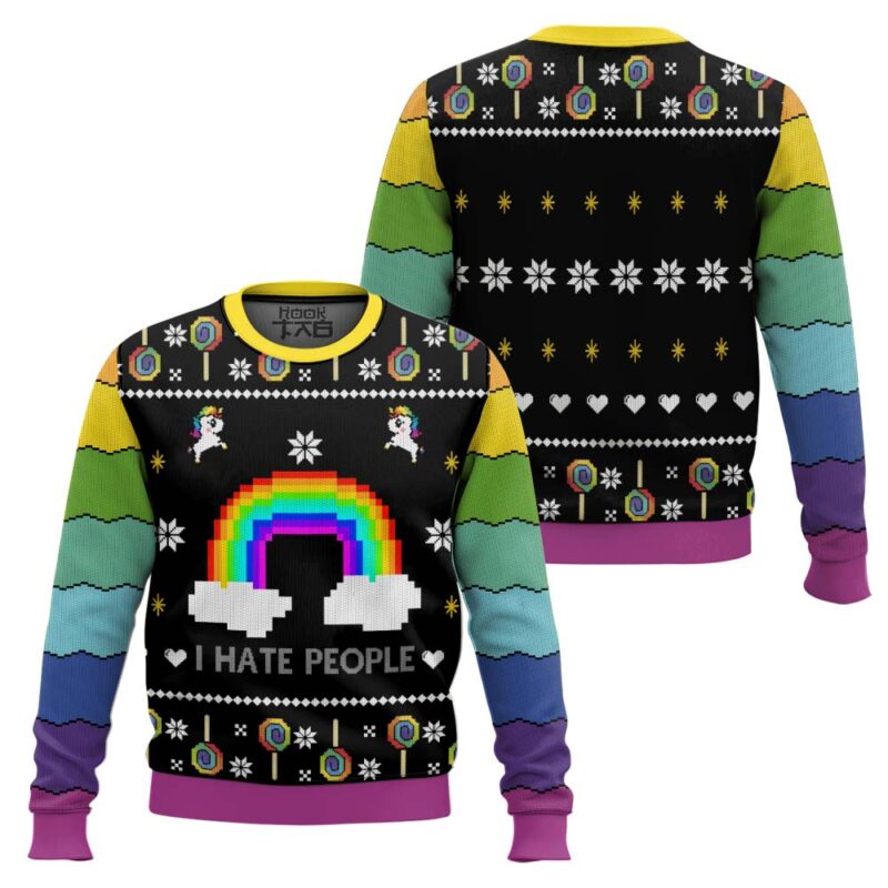 Hooktab I Hate People Ugly Christmas Sweater Hooktab I Hate People Ugly Christmas Sweater