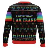 Hooktab I Love That I Am Trans Unicorn LGBT Support Ugly Christmas Sweater