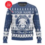 Hooktab I Love Titties And Busch Light - Custom Name Ugly Christmas Sweater