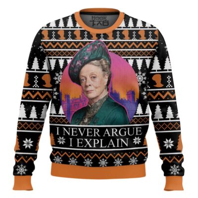Hooktab I Never Argue I Explain Downton Abbey Ugly Christmas Sweater