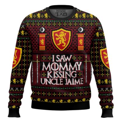 Hooktab I Saw Mommy Kissing Uncle Jaime Ugly Christmas Sweater