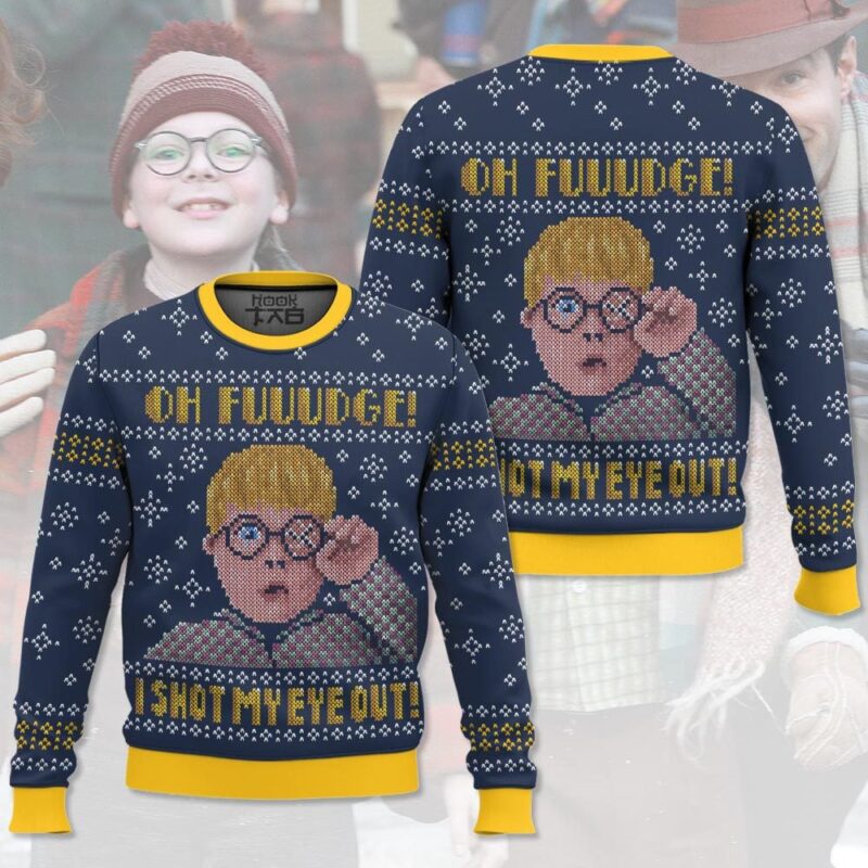 Hooktab I Shot My Eye Out A Christmas Story Ugly Christmas Sweater Hooktab I Shot My Eye Out A Christmas Story Ugly Christmas Sweater