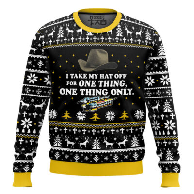 Hooktab I Take My Hat Off For One Thing Smokey And The Bandit Ugly Christmas Sweater