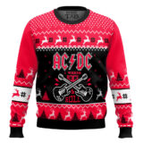 Hooktab I Wanna Rock & Roll AC/DC Ugly Christmas Sweater