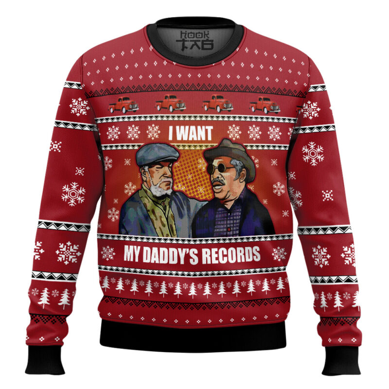Hooktab I Want My Daddy's Records Sanford And Son Ugly Christmas Sweater