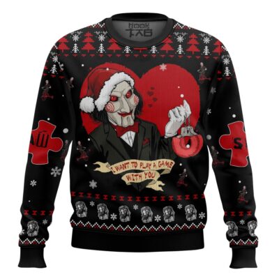 Hooktab I Want To Play A Game Saw Ugly Christmas Sweater