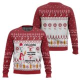 Hooktab I Will Drink Fireball Whisky Here Or There Ugly Christmas Sweater