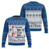 Hooktab I Will Drink Miller Lite Here Or There Ugly Christmas Sweater