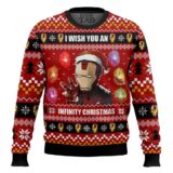 Hooktab I Wish You A Infinity Christmas Iron Man Ugly Christmas Sweater