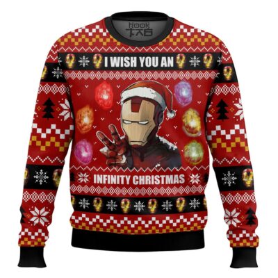 Hooktab I Wish You A Infinity Christmas Iron Man Ugly Christmas Sweater