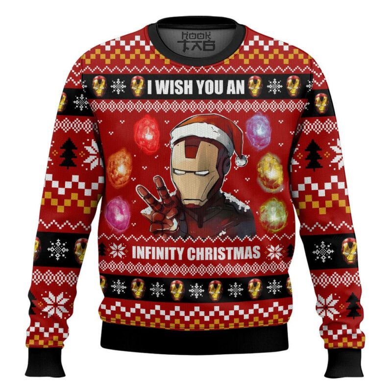 Hooktab I Wish You A Infinity Christmas Iron Man Ugly Christmas Sweater