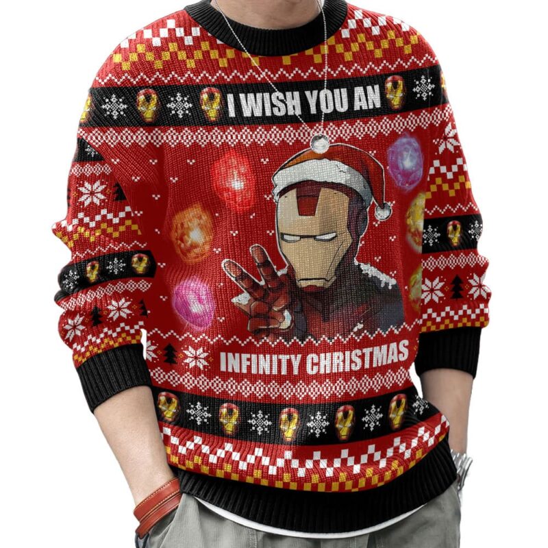 Hooktab I Wish You A Infinity Christmas Iron Man Ugly Christmas Sweater Hooktab I Wish You A Infinity Christmas Iron Man Ugly Christmas Sweater