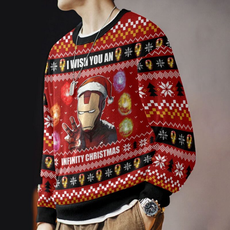 Hooktab I Wish You A Infinity Christmas Iron Man Ugly Christmas Sweater Hooktab I Wish You A Infinity Christmas Iron Man Ugly Christmas Sweater