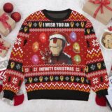 Hooktab I Wish You A Infinity Christmas Iron Man Ugly Christmas Sweater