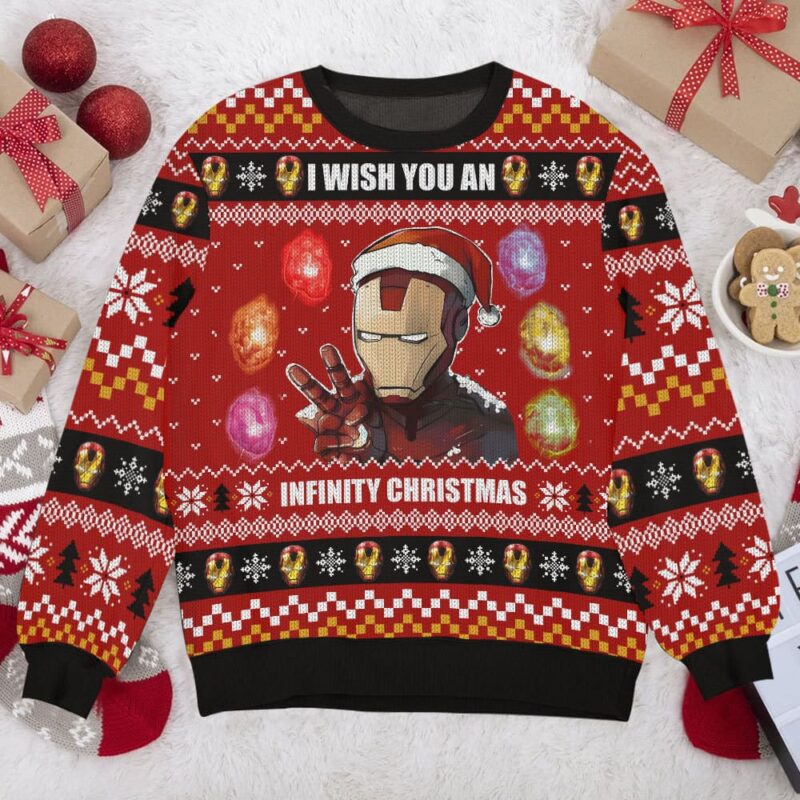 Hooktab I Wish You A Infinity Christmas Iron Man Ugly Christmas Sweater Hooktab I Wish You A Infinity Christmas Iron Man Ugly Christmas Sweater