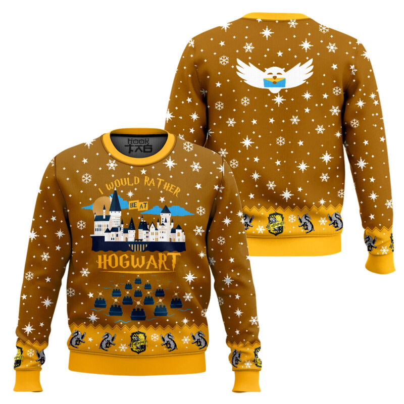 Hooktab I Would Rather Be At Hogwart Hufflepuff Sweater Hooktab I Would Rather Be At Hogwart Hufflepuff Sweater